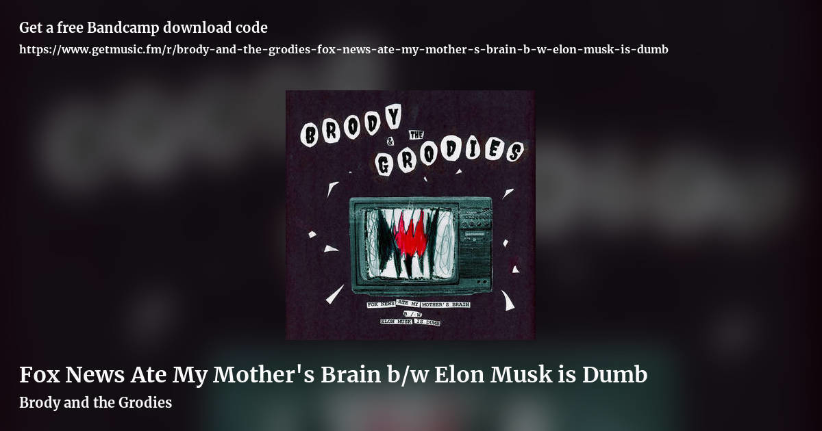 Fox News Ate My Mother's Brain b​/​w Elon Musk is Dumb by Brody and the Grodies, landscape promo share image
