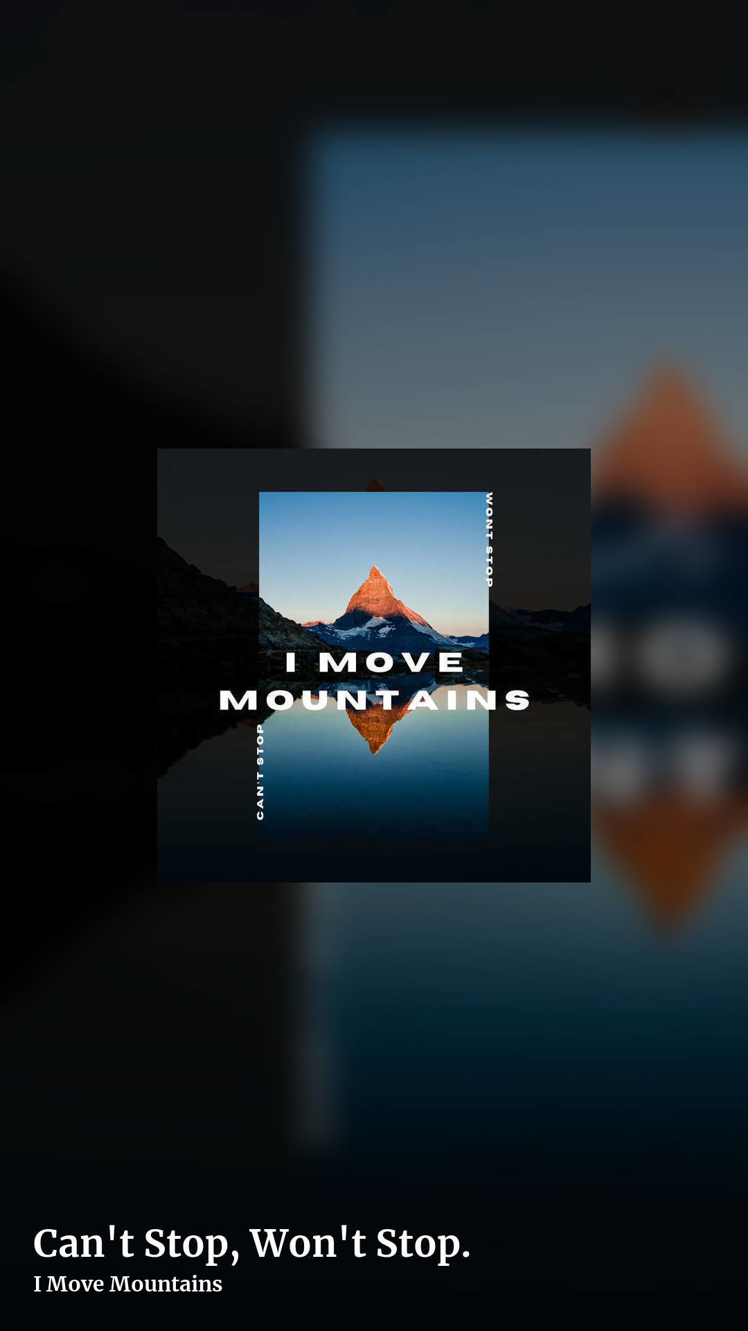 Can't Stop, Won't Stop. by I Move Mountains, story clean share image