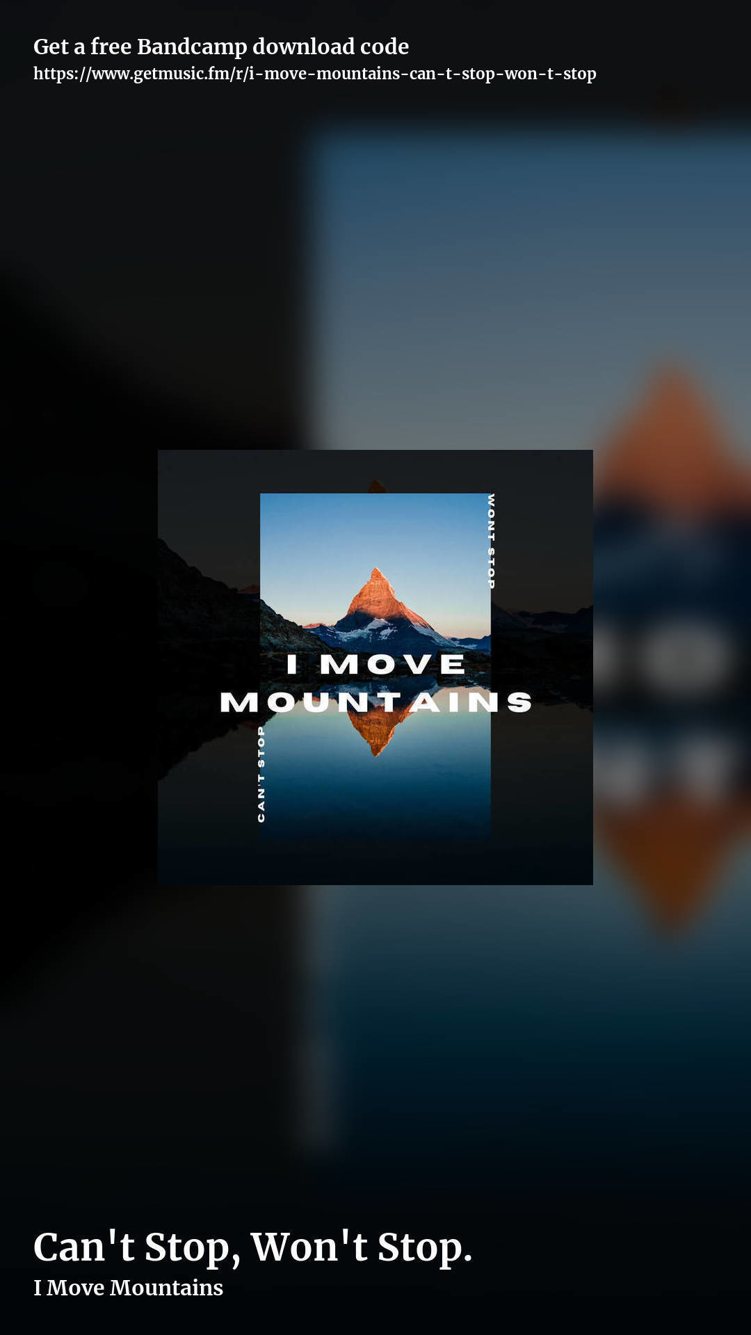Can't Stop, Won't Stop. by I Move Mountains, story promo share image