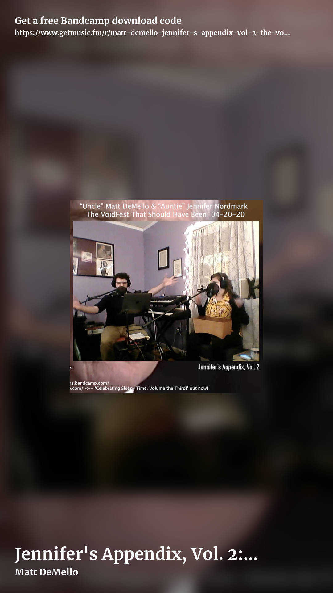 Jennifer's Appendix, Vol. 2: 'The VoidFest 2020 Set That Should Have Been' (Streaming in Quarantine: 04​/​20​/​20) by Matt DeMello, story promo share image