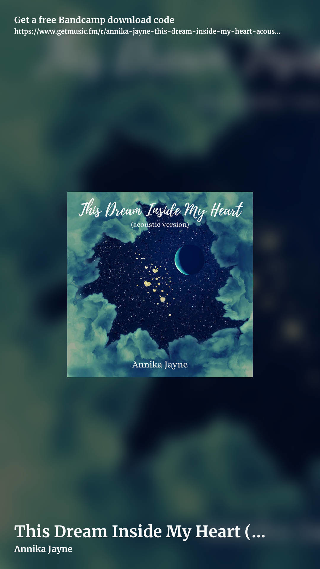 This Dream Inside My Heart (Acoustic Version) [SINGLE] by Annika Jayne, story promo share image