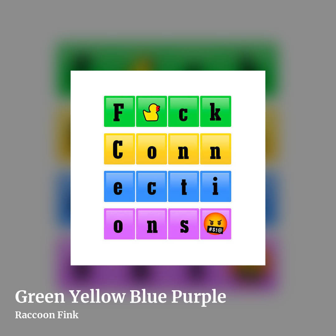 Green Yellow Blue Purple by Raccoon Fink, square clean share image