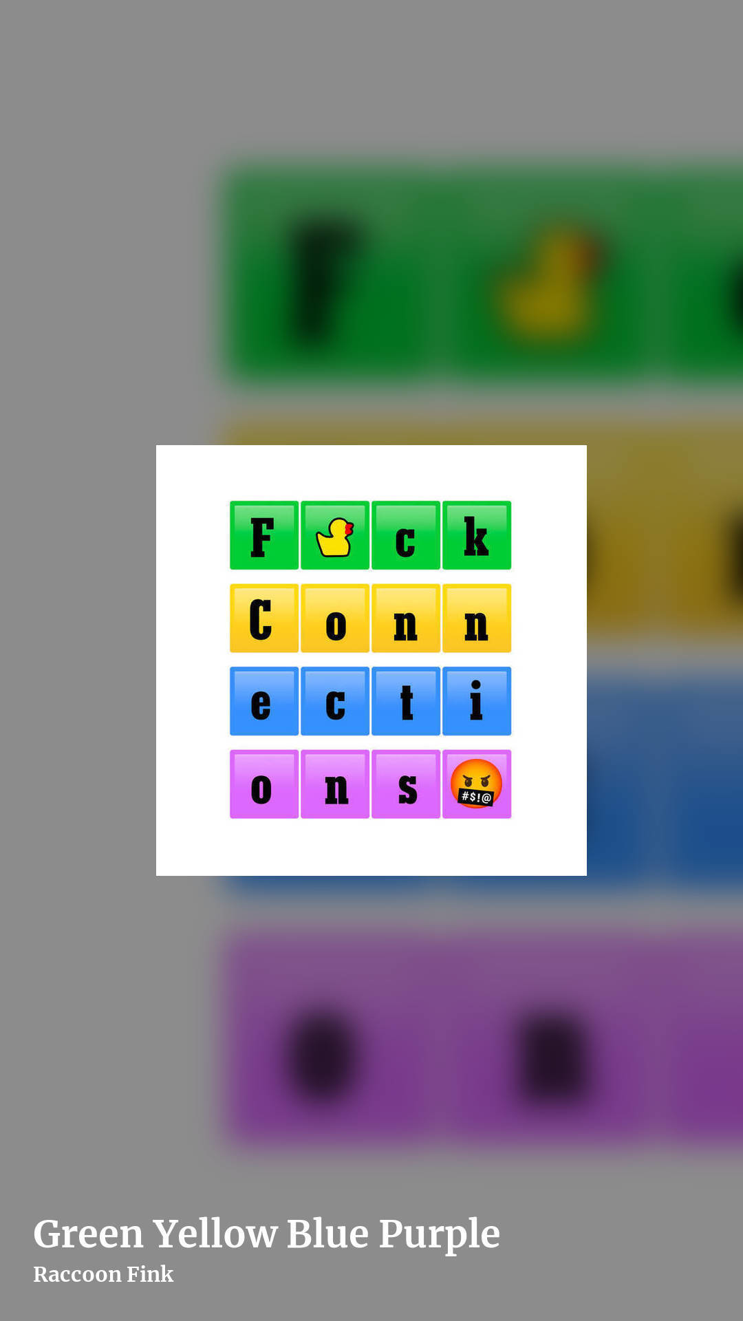 Green Yellow Blue Purple by Raccoon Fink, story clean share image