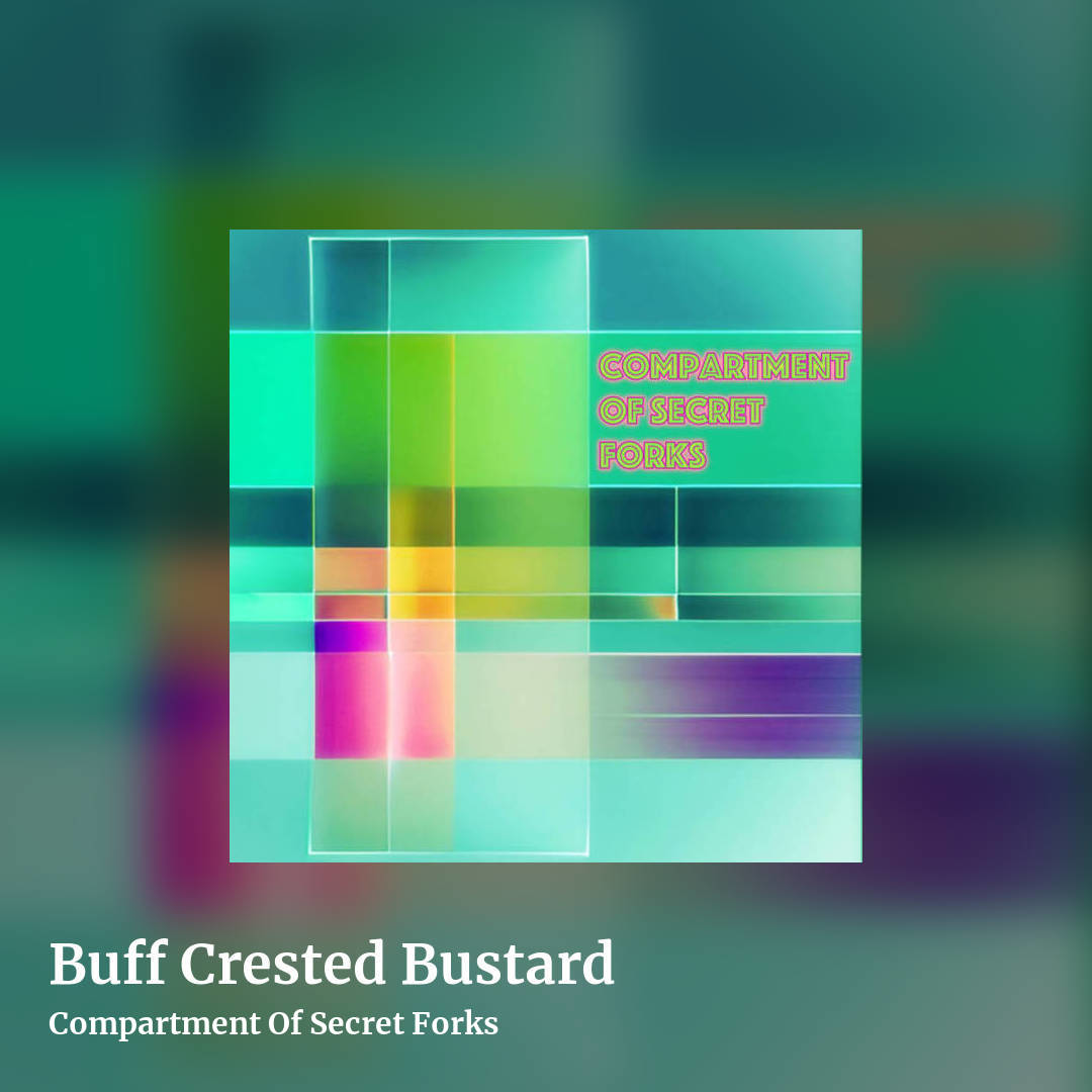 Buff Crested Bustard by Compartment Of Secret Forks, square clean share image
