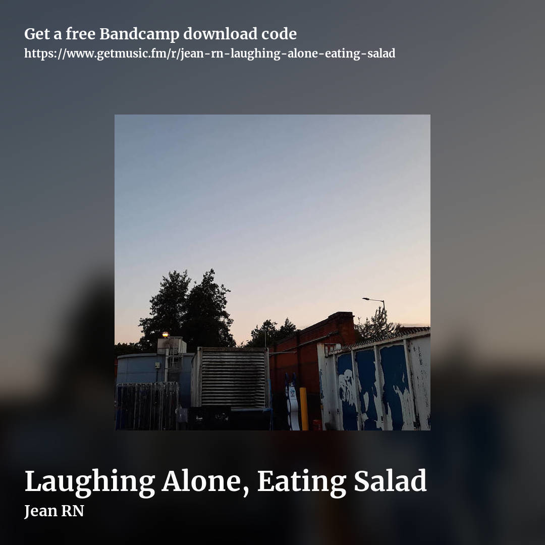 Laughing Alone, Eating Salad by Jean RN, square promo share image