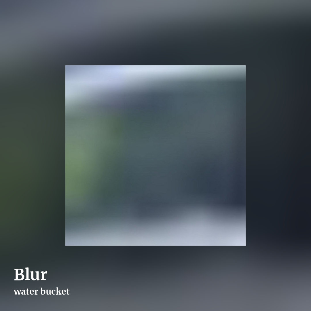 Blur by water bucket, square clean share image