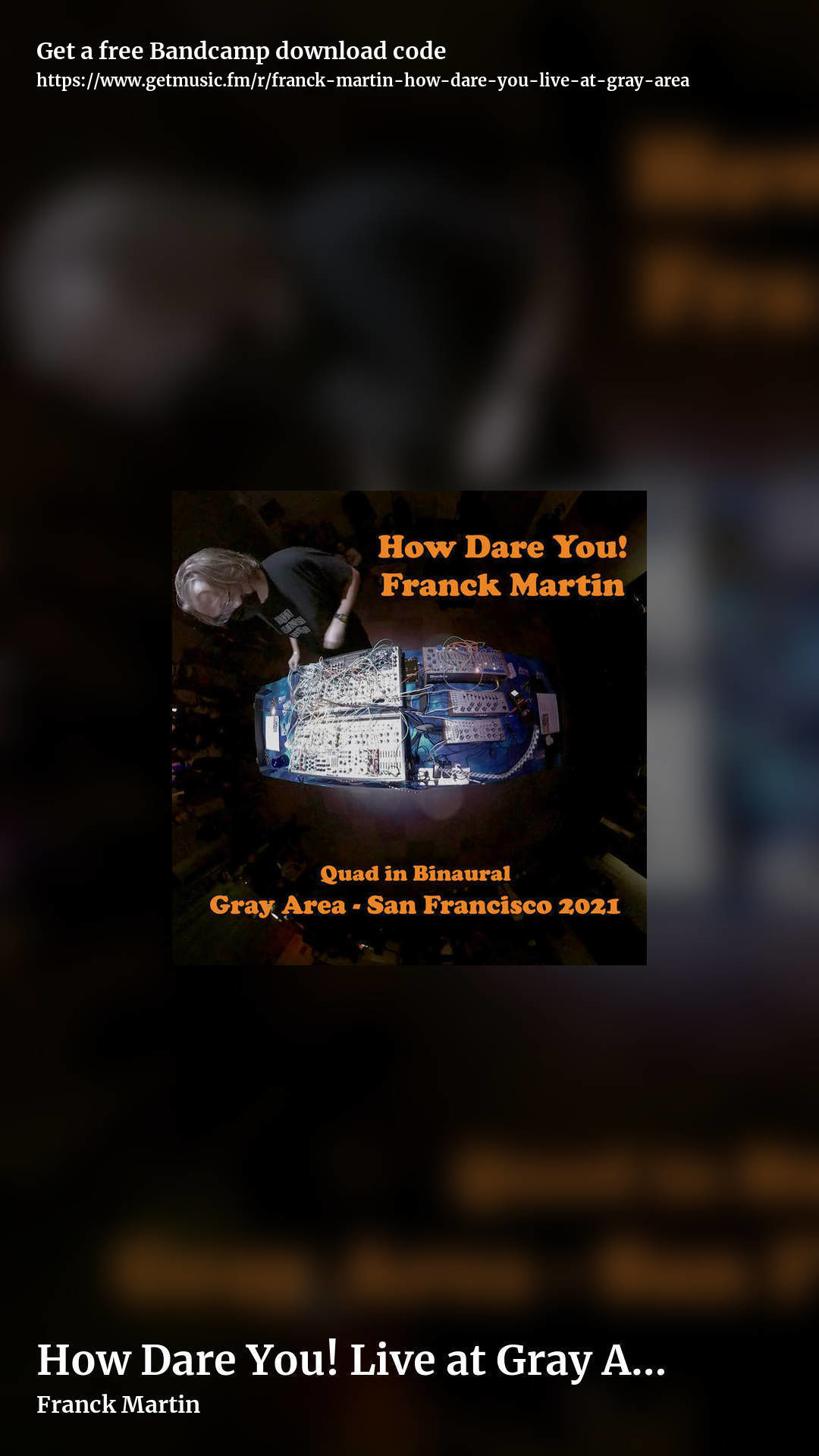 How Dare You! Live at Gray Area by Franck Martin, story promo share image