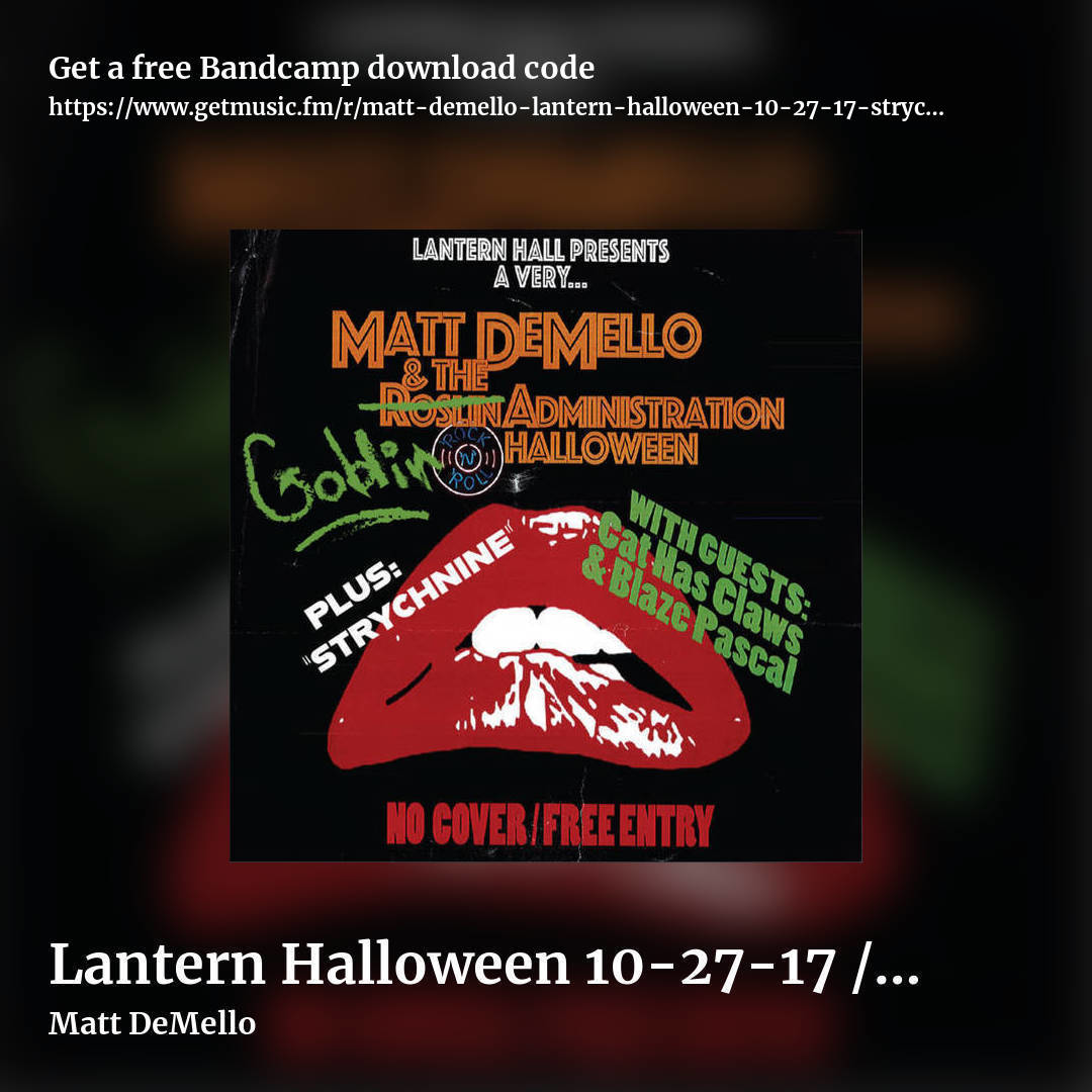 Lantern Halloween 10-27-17 / Strychnine (Sonics Cover) - Single by Matt DeMello, square promo share image