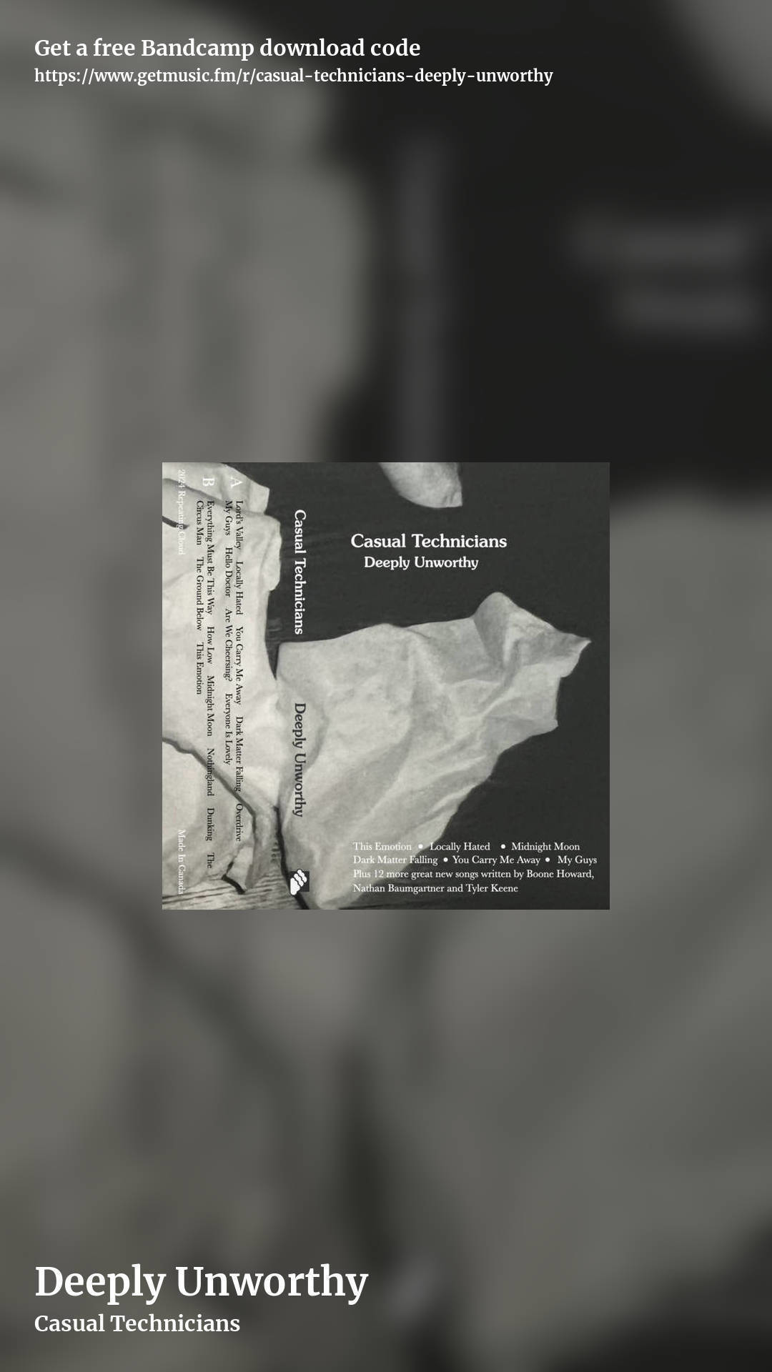 Deeply Unworthy by Casual Technicians, story promo share image