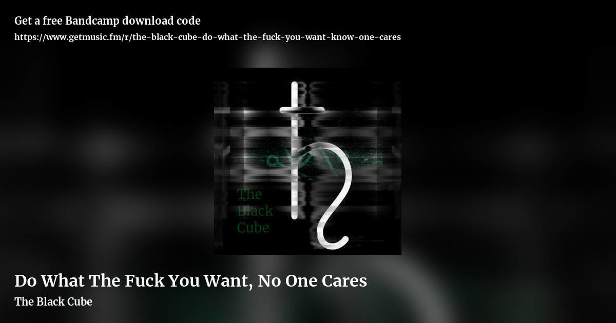 Do What The Fuck You Want, No One Cares by The Black Cube, landscape promo share image