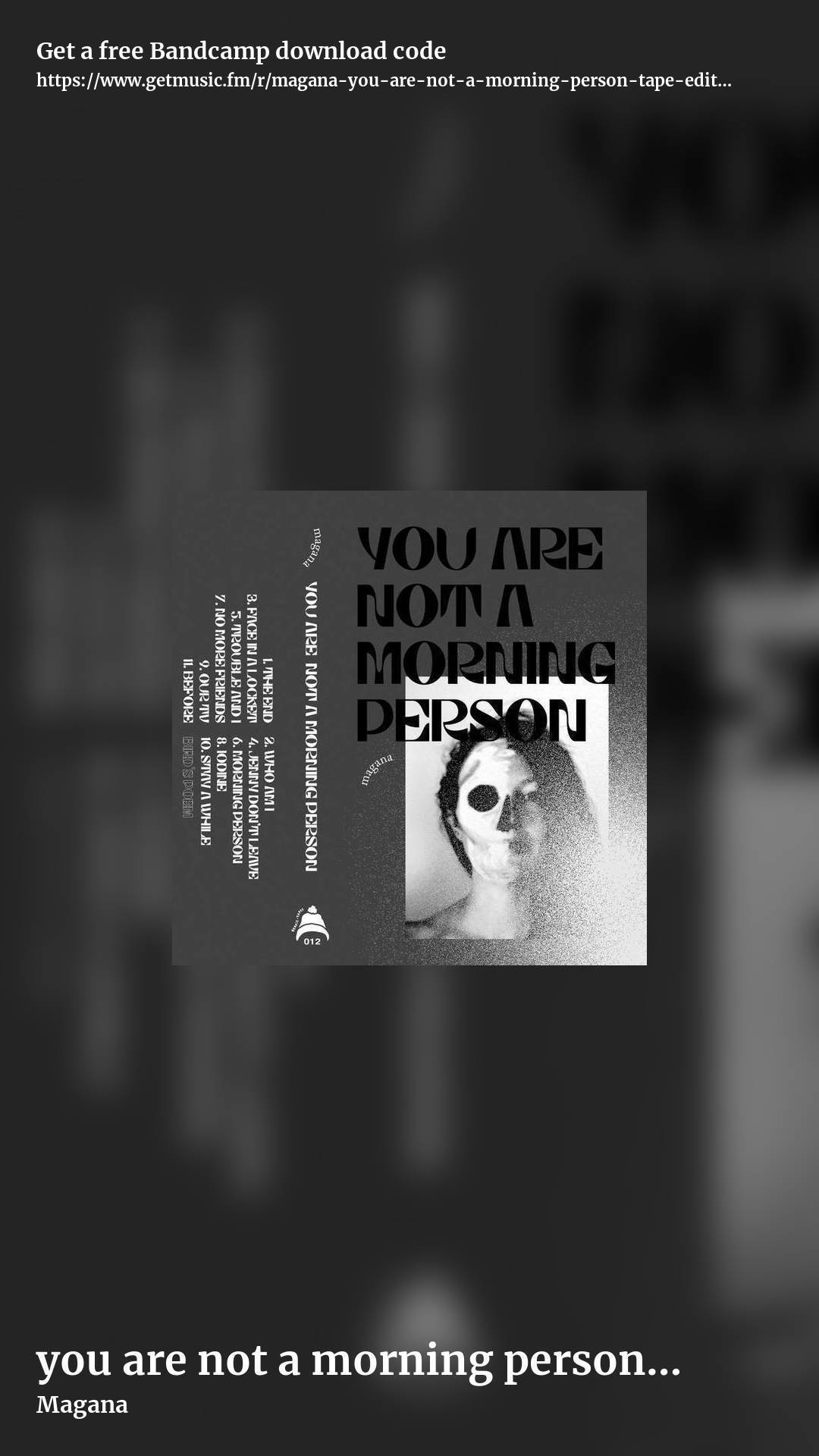 you are not a morning person (tape edition) by Magana, story promo share image