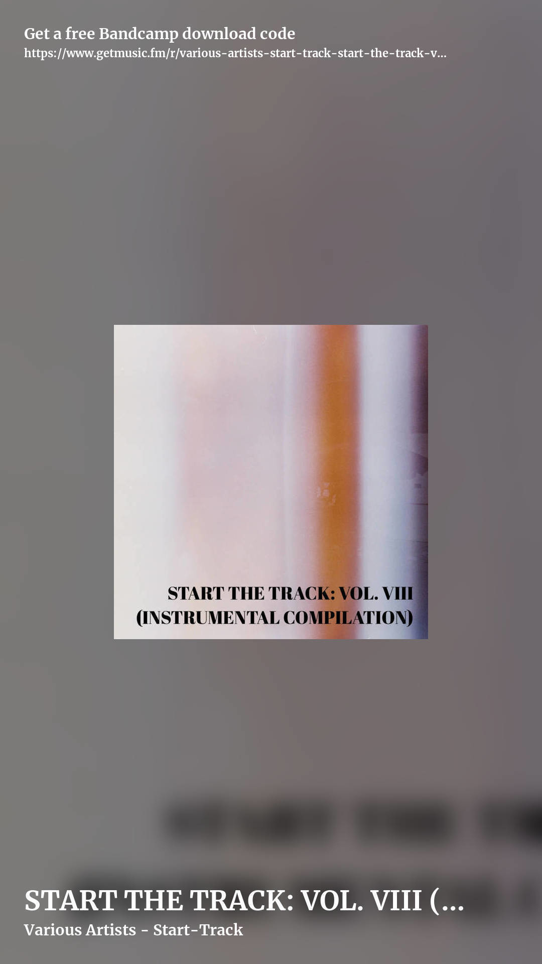 START THE TRACK: VOL. VIII (INSTRUMENTAL COMPILATION) by Various Artists - Start-Track, story promo share image