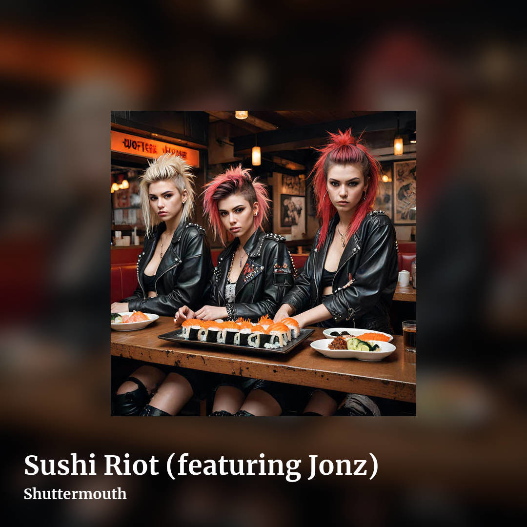 Sushi Riot (featuring Jonz) by Shuttermouth, square clean share image