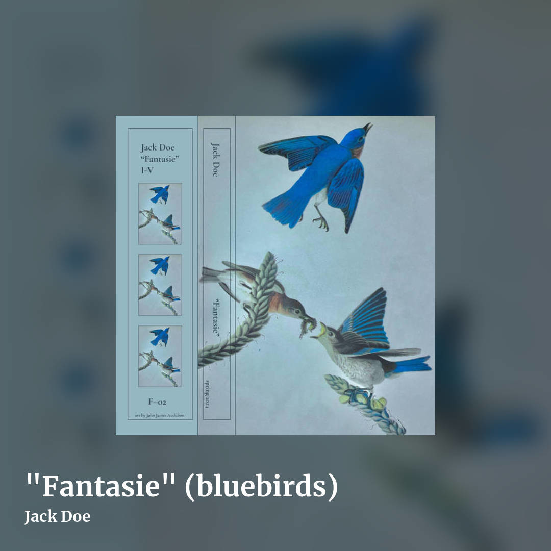 "Fantasie" (bluebirds) by Jack Doe, square clean share image
