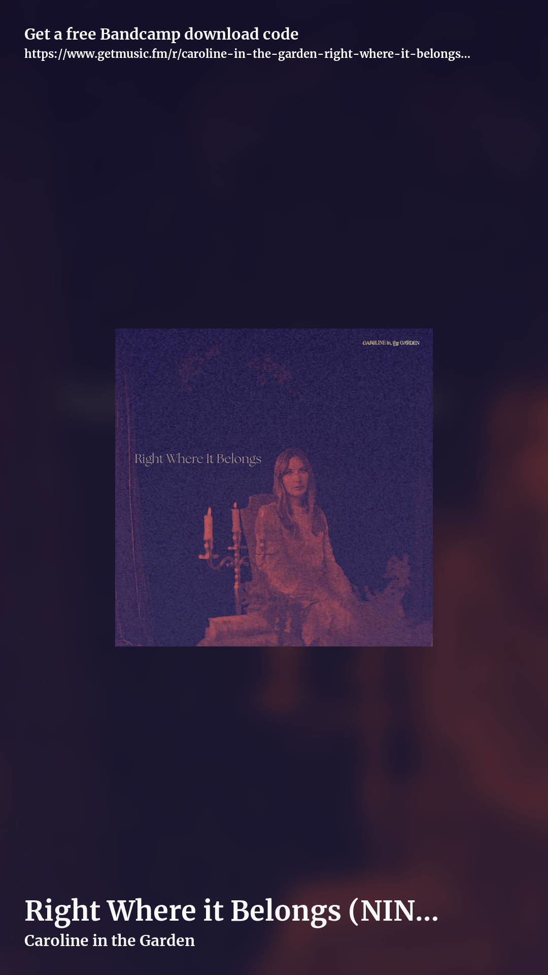 Right Where it Belongs (NIN Cover) by Caroline in the Garden, story promo share image