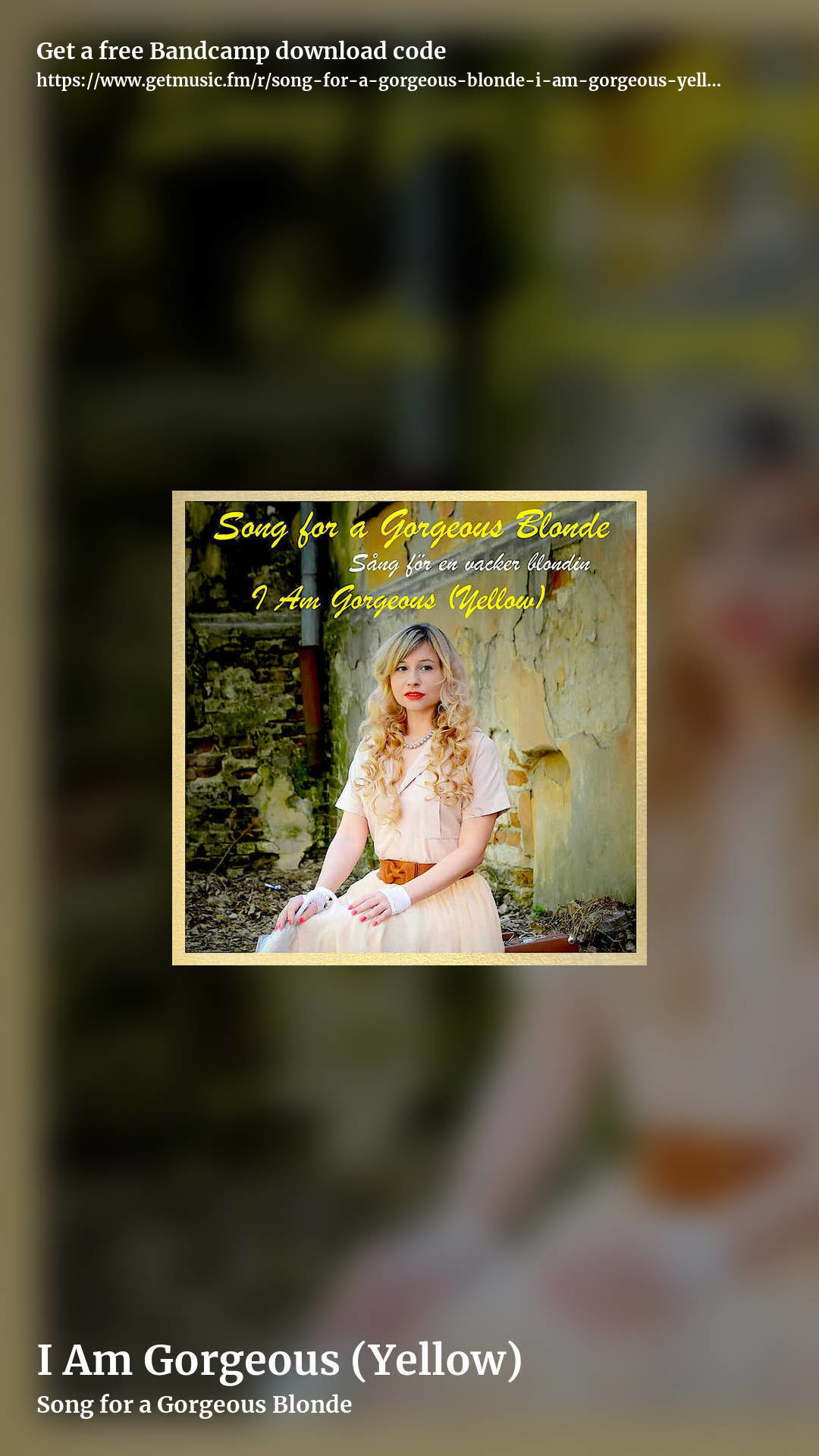 I Am Gorgeous (Yellow) by Song for a Gorgeous Blonde, story promo share image