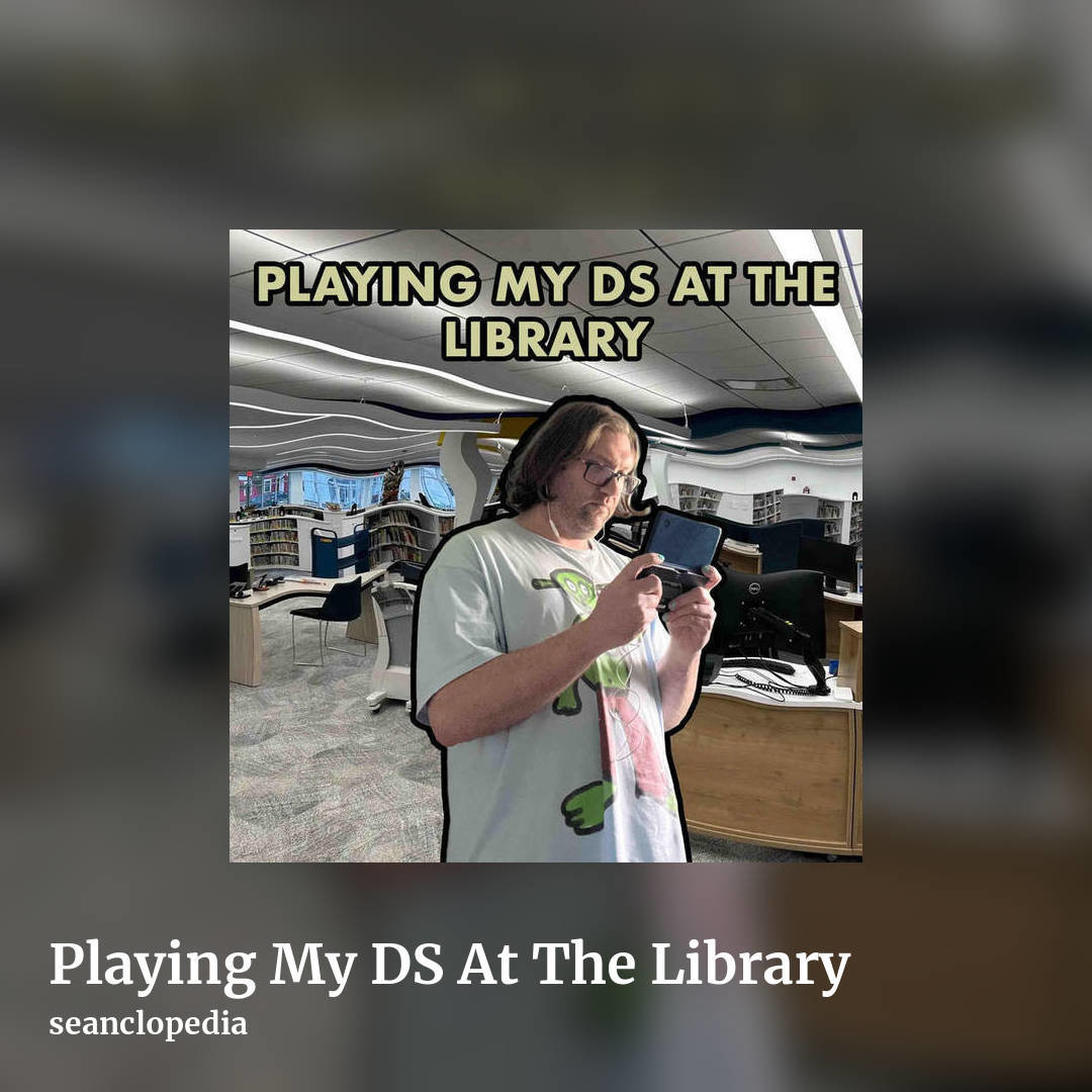 Playing My DS At The Library by seanclopedia, square clean share image