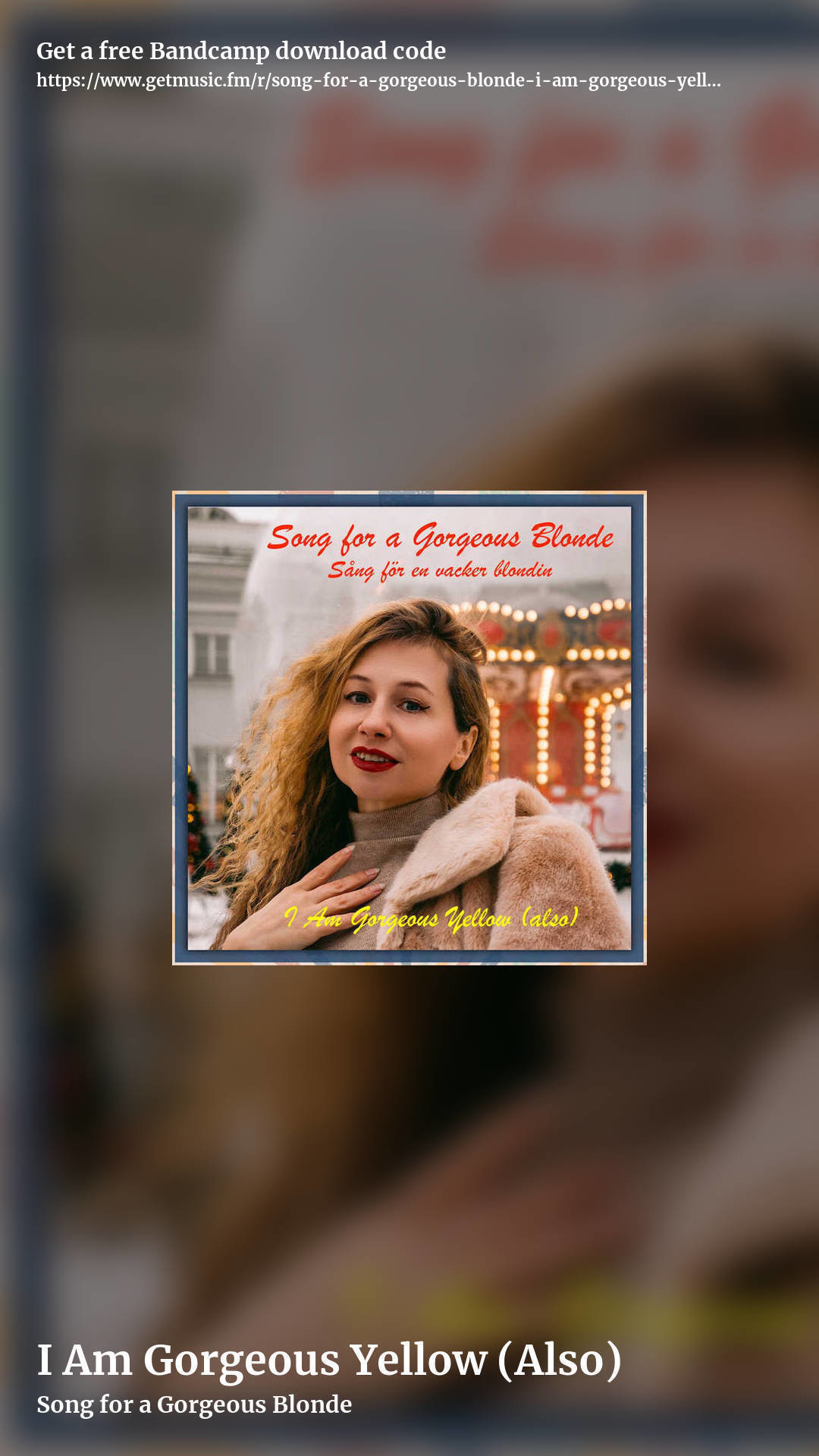 I Am Gorgeous Yellow (Also) by Song for a Gorgeous Blonde, story promo share image