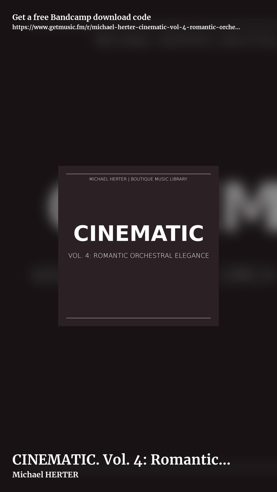 CINEMATIC. Vol. 4: Romantic Orchestral Elegance by Michael HERTER, story promo share image