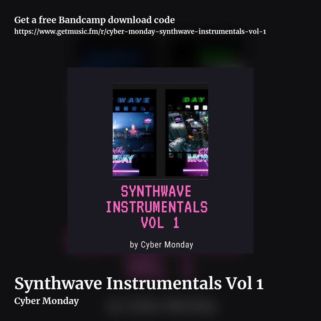 Synthwave Instrumentals Vol 1 by Cyber Monday, square promo share image