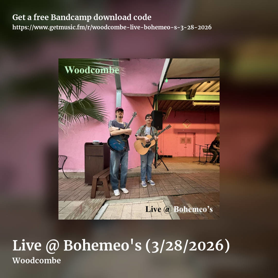 Live @ Bohemeo's (3/28/2026) by Woodcombe, square promo share image