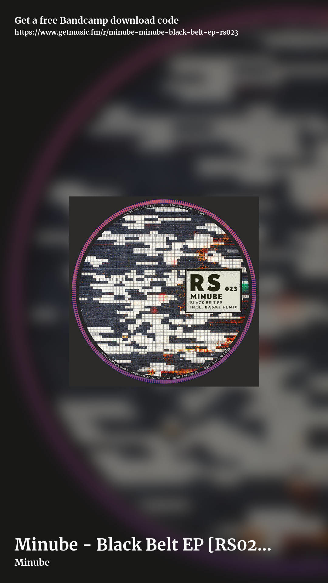 Minube - Black Belt EP [RS023] by Minube, story promo share image