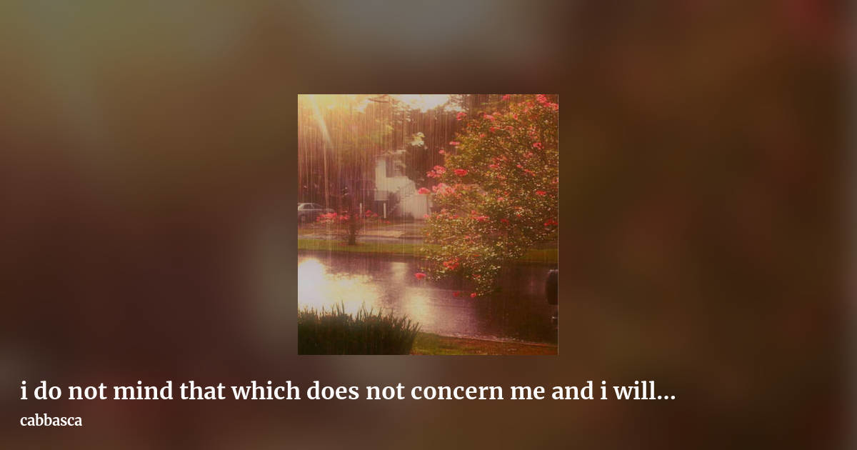 i do not mind that which does not concern me and i will stay as THAT forever by cabbasca, landscape clean share image