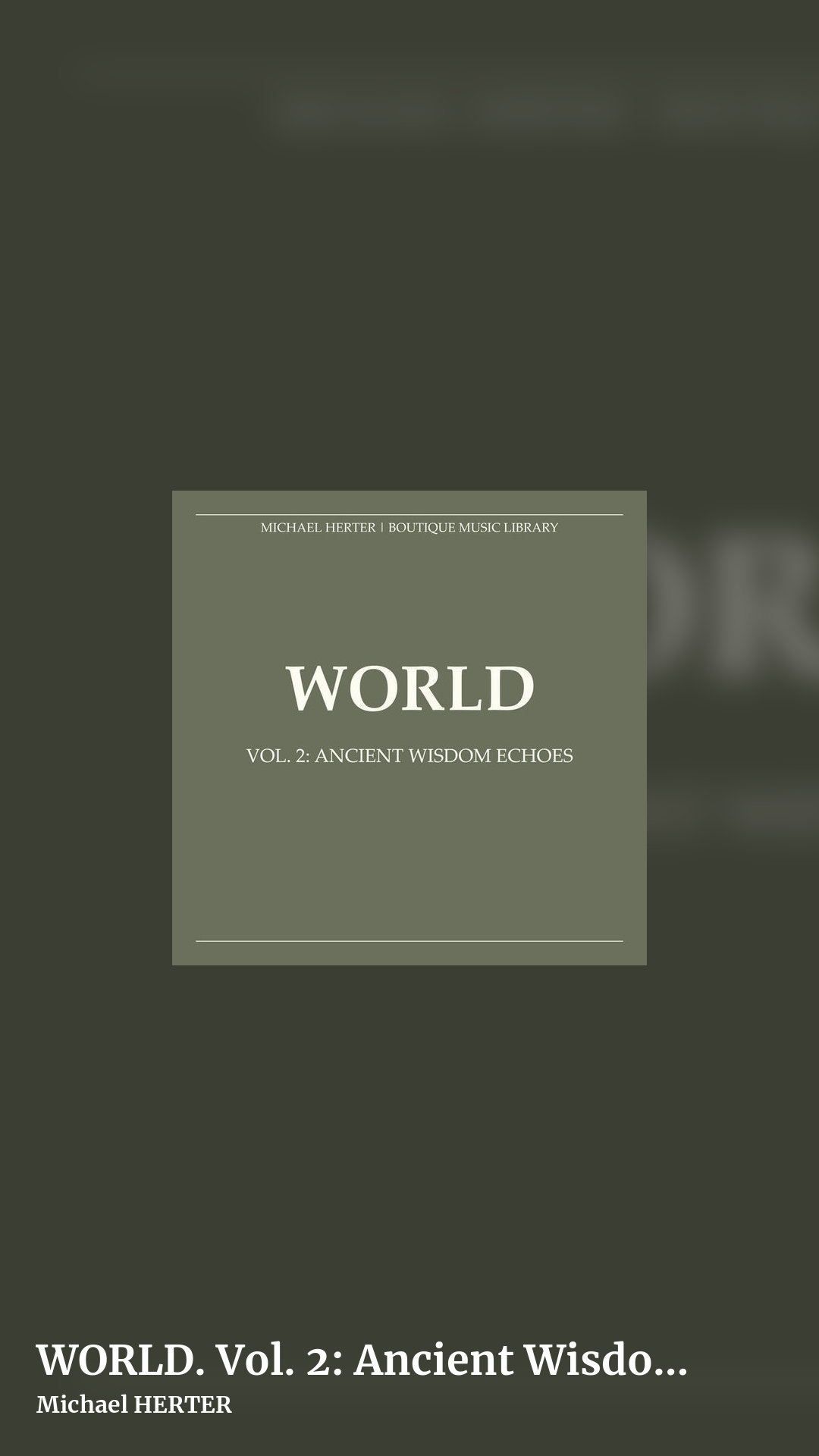 WORLD. Vol. 2: Ancient Wisdom Echoes by Michael HERTER, story clean share image