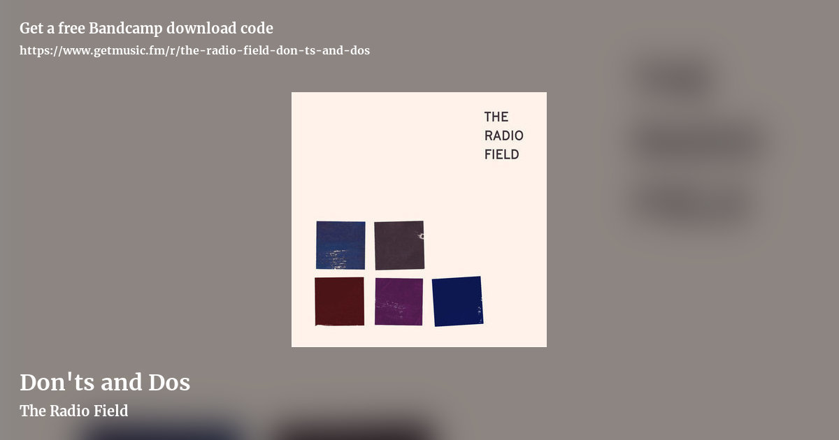 Don'ts and Dos by The Radio Field, landscape promo share image