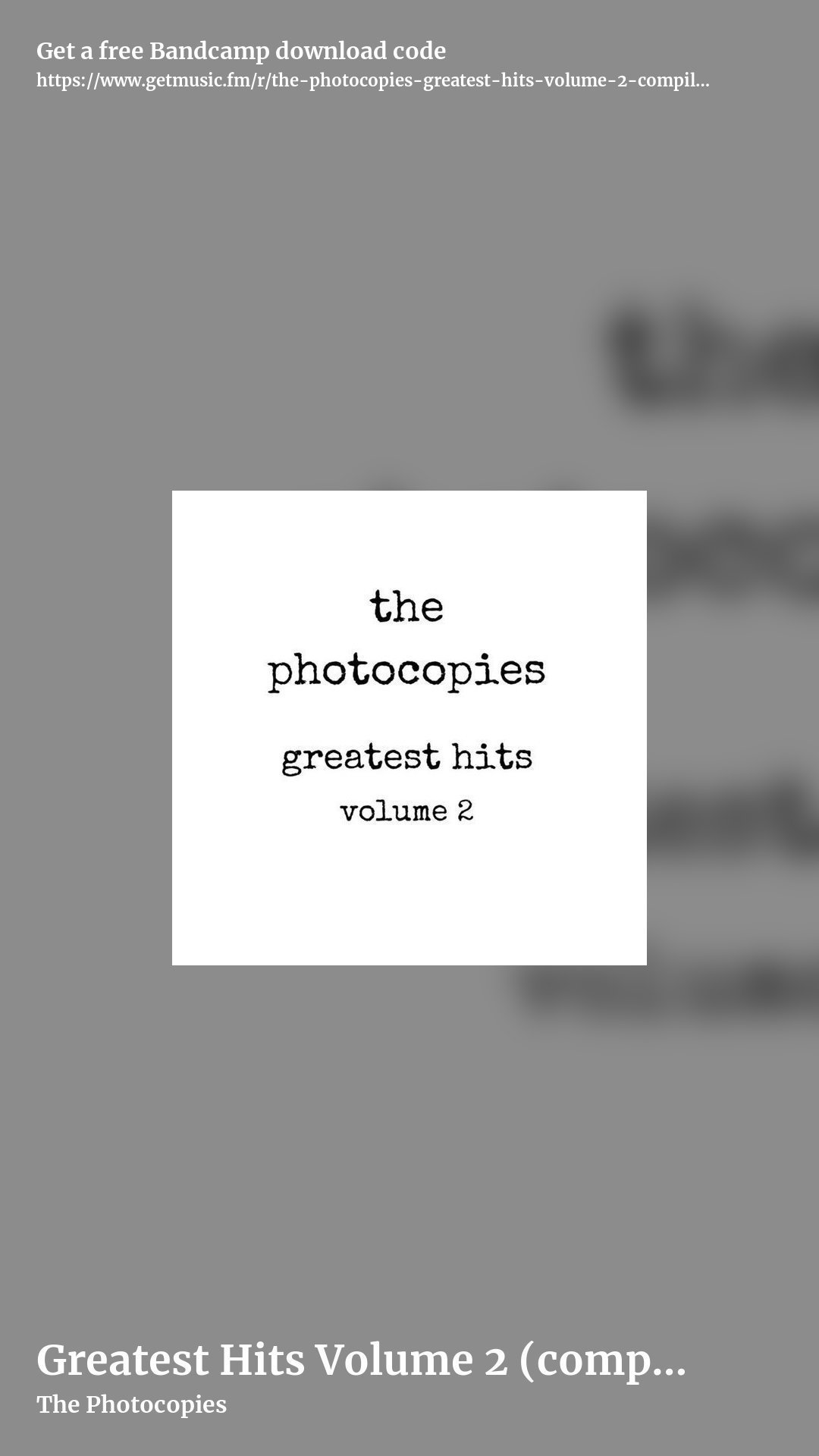 Greatest Hits Volume 2 (compilation album) by The Photocopies, story promo share image