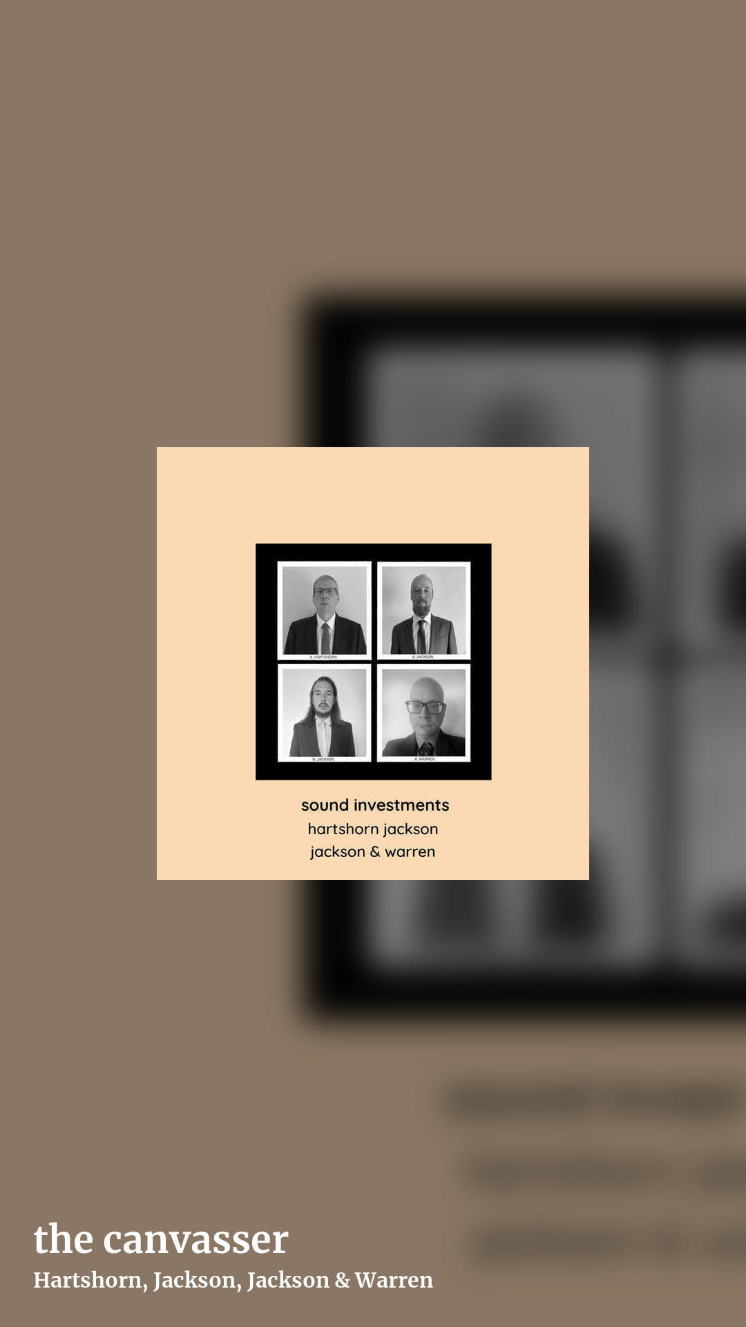 the canvasser by Hartshorn, Jackson, Jackson & Warren, story clean share image